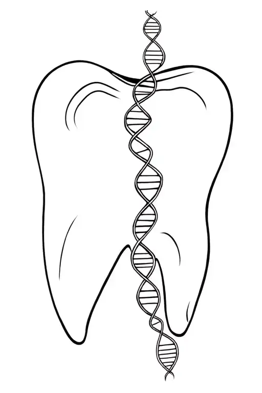 Tooth With Dna Chain Instead Of Tooth Root