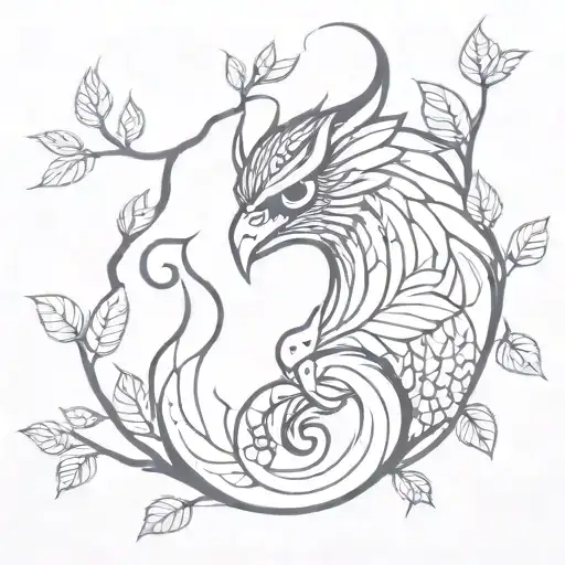 Black Owl With Skull