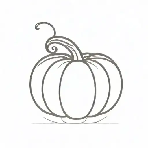 A Minimalist Tattoo Design Of A Pumpkin