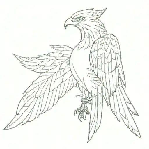 Design A Realistic Phoenix With A Blueprint Of A Civil Engineering Structure In Its Talons