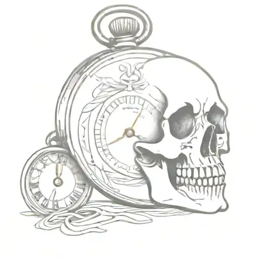 Momento Mori Pocket Watch Skull