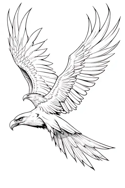 A Phoenix Eagle Flying Through Consciousness Imagination And Cosmos