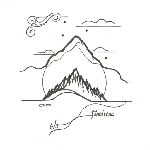 A Mountain Landscape With A Bible Verse Incorporated Into The Design