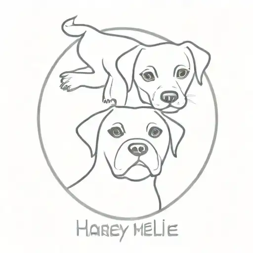 Dog Paws With The Names Harley And Nellie