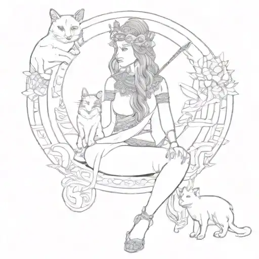 Freya Norse Goddess With Cats