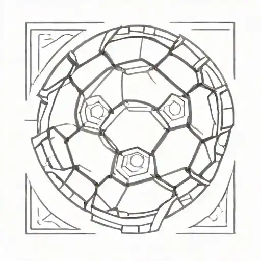 A Minimalist Tattoo Design Of A Soccer Ball Morphing Into A Gear Symbolizing Progress