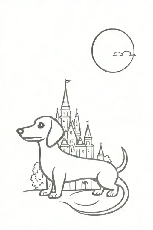 Dachshund Disney Castle