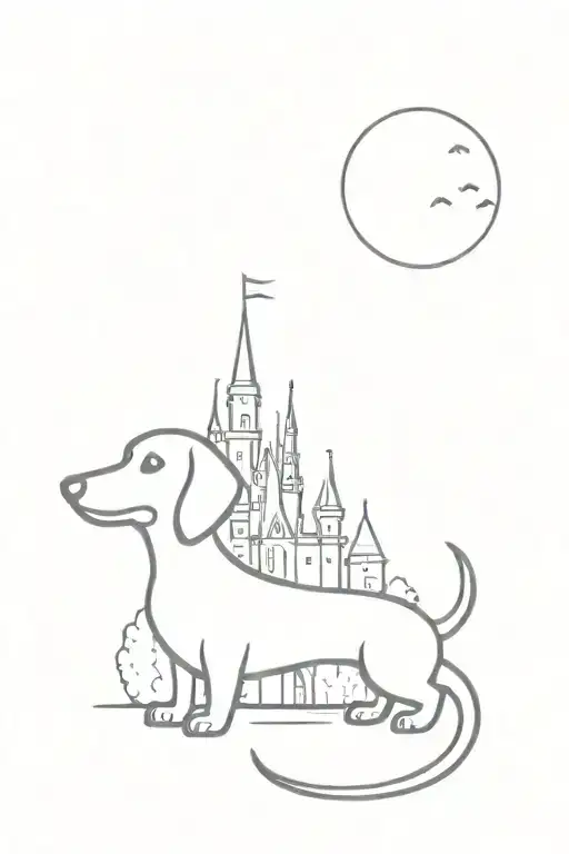 Dachshund Disney Castle