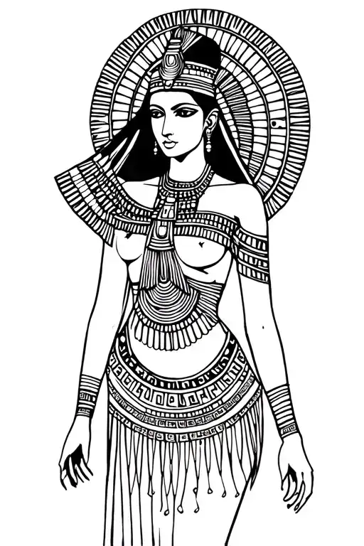 Cleopatra Egyptian Goddess Full Body With Bangs