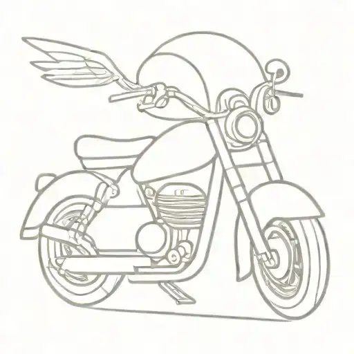 Motorcycle And Music With Headphones