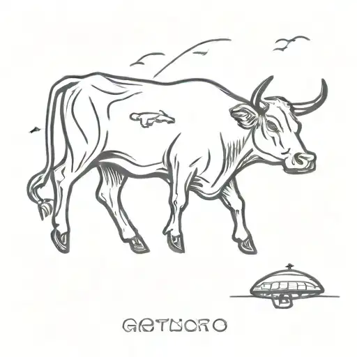 Cow Getting Abducted By Ufo Hovering