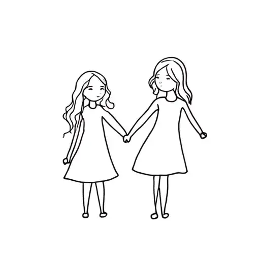 A Little Girl And Her Mother Holding Hands