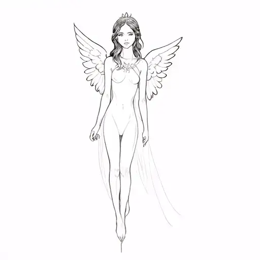 A Girl In A White Angel Costume