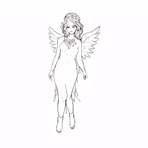 A Girl In A White Angel Costume