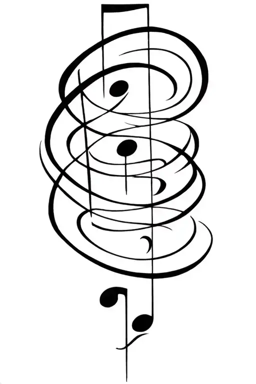 Viking Warrior Runes Forming Musical Notes