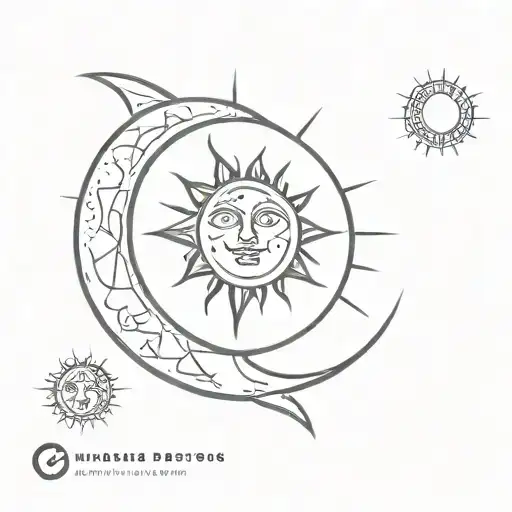 Abstract Sun And Moon