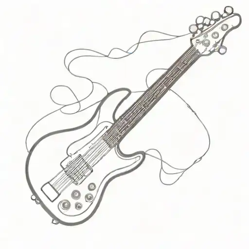 Incorporate A Detailed Bass Electric Ibanez Guitar Into A Music-themed Sleeve