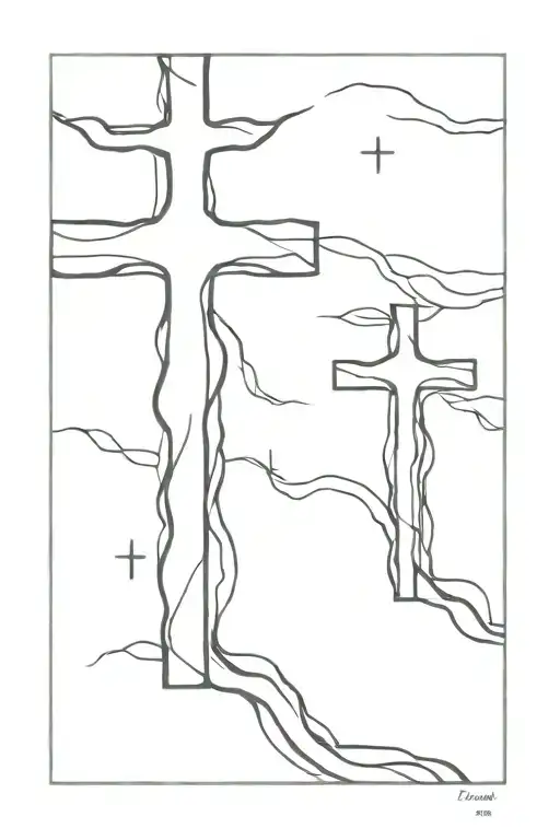 Cross Memorial For Father Son