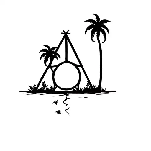 Deathly Hallow With Palm Tree