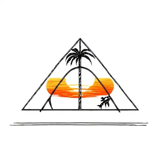 Deathly Hallows Palm Tree Sunset
