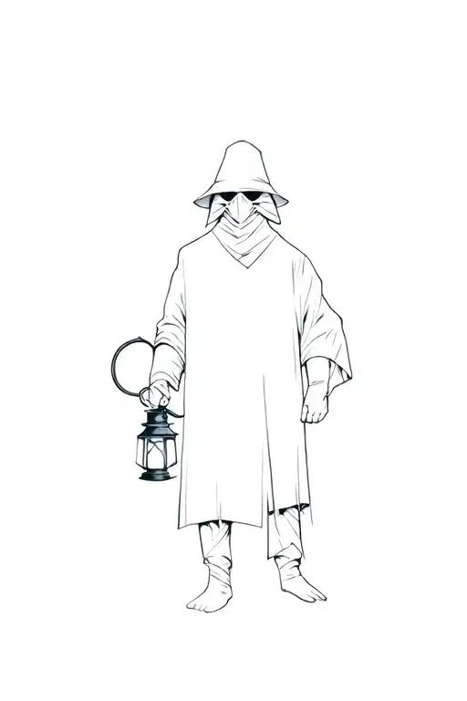 Plague Doctor Holding A Lantern