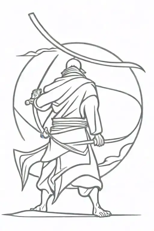 Surfing Samurai Warrior