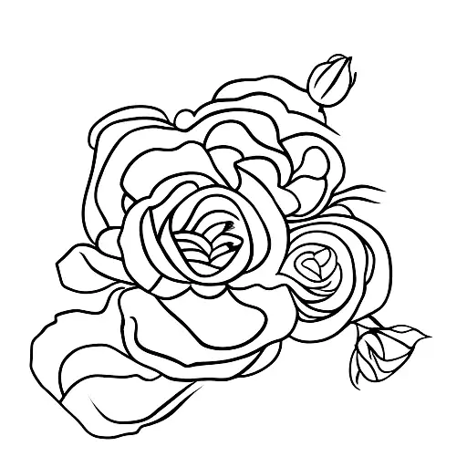 Peony Rose And Snake