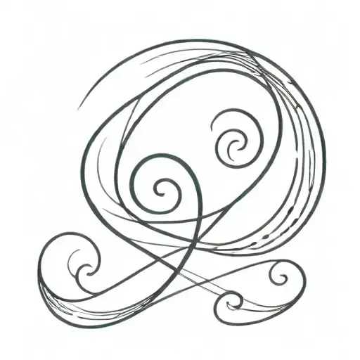 A Minimalist Tattoo Of A Wave Pattern Forming A Treble Clef Symbol