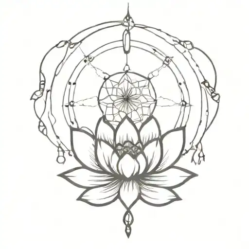 Lotus Flower And Dream Catcher Lining