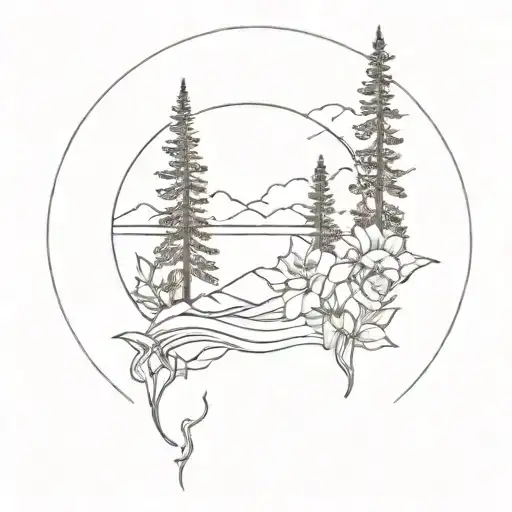 Redwood Trees And Roses And Ocean Wave Crashing