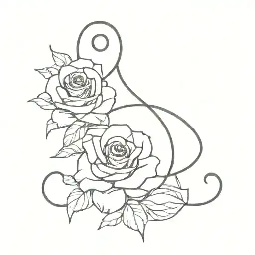 Roses And Gemini Zodiac Sign Intertwined