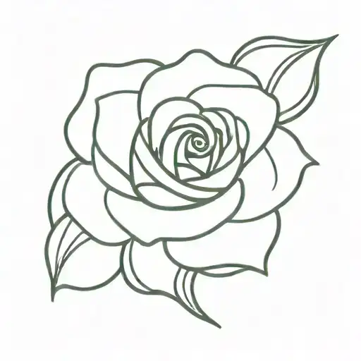 A Minimalist Design Of A Rose Intertwined With The Gemini Symbol