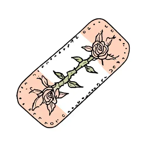 A Cutesy Bandaid With Rose Thorns No Color