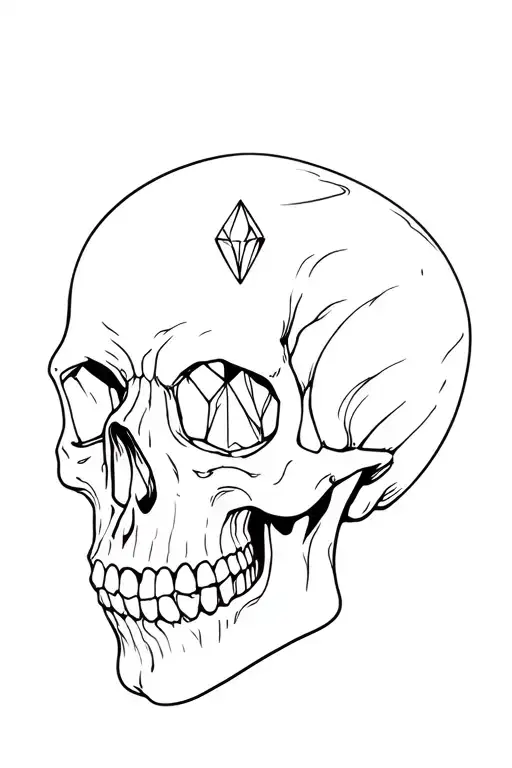 Skull With Crystals In Its Head