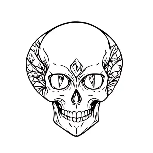 Skull With Crystals In Its Head