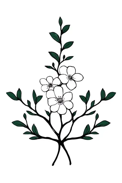 Dogwood Flowers And Branches