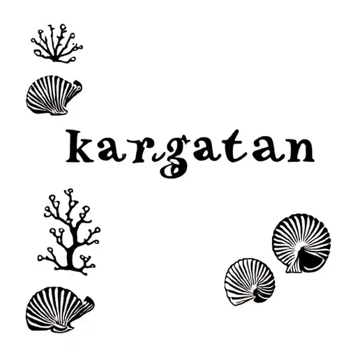 Karagatan Word And Shells Nearby And Corals