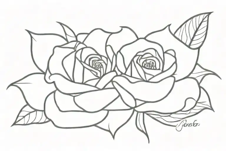 A Minimalist Design Of A Delicate Rose With The Name 'Mary Joy' Subtly Incorporated Into The Petals