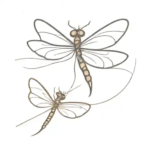 Cute Dragonfly Flying With Extend Wings