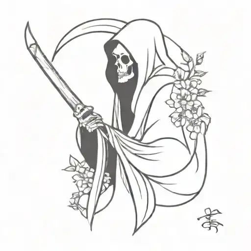 Grim Reaper With Flowers