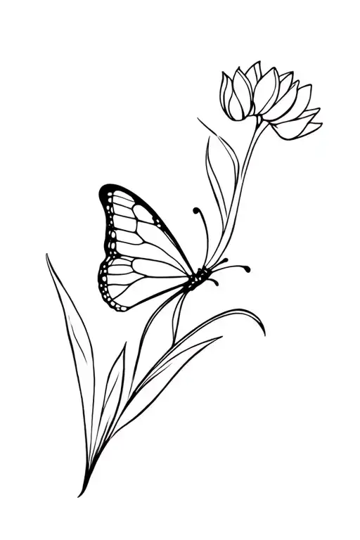 Butterfly With Mini Tulips