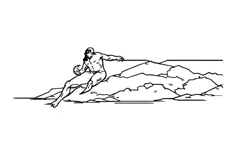 Sisyphus Lokking At Falling Boulder