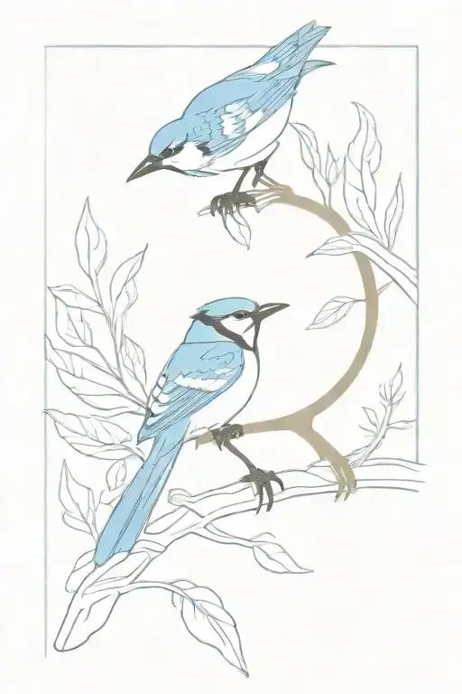 A Minimalist Bird Silhouette Tattoo Of A Blue Jay
