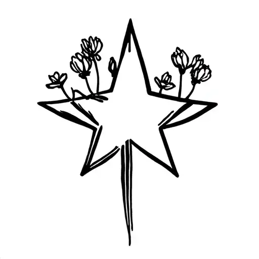 A Star With Flowers Growing Out Of It