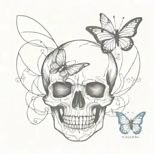 Femenine Butterfly Skull