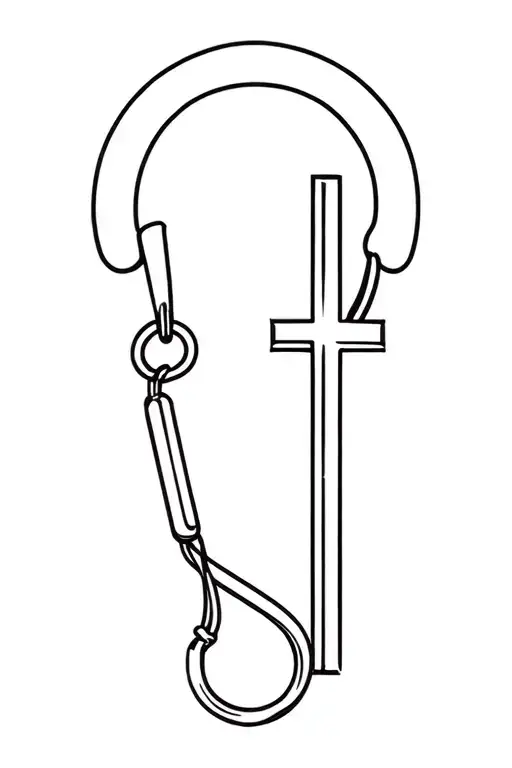 Carabiner And Cross Surrounded