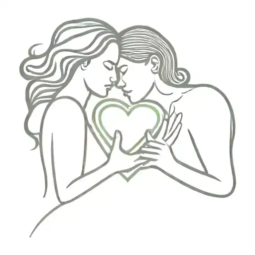 Mother And Son And Rainbow Heart Shaped Vinyl Record