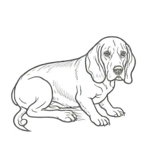 Funny Beagle Sitting