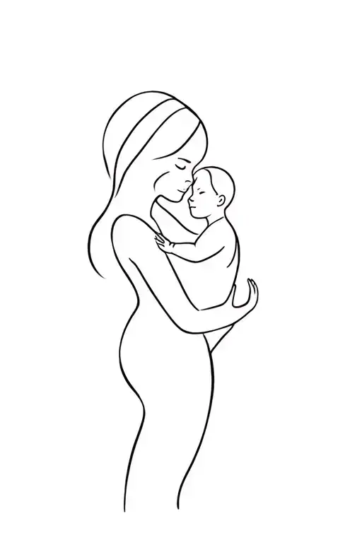 Femme Avec Son Bebe