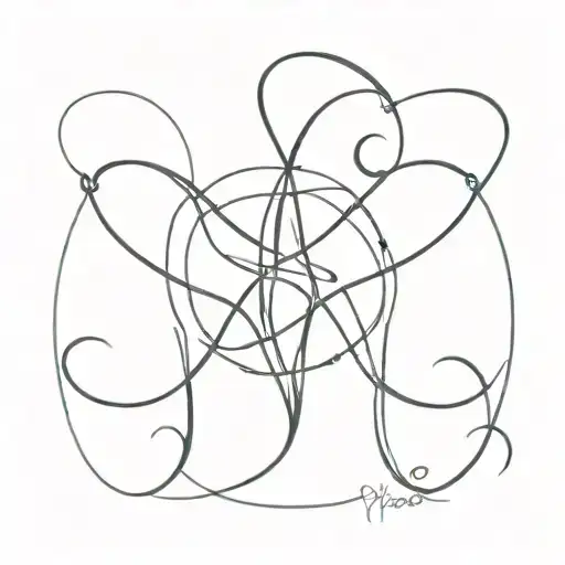 Pisces Symbol Entwined With Libra Symbol Incorporated